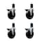 Service Caster 5'' Hard Rubber Swivel 1-5/8'' Expanding Stem Caster Set with Brake, 4PK SCC-EX20S514-HRS-PLB-158-4 - alternate 1